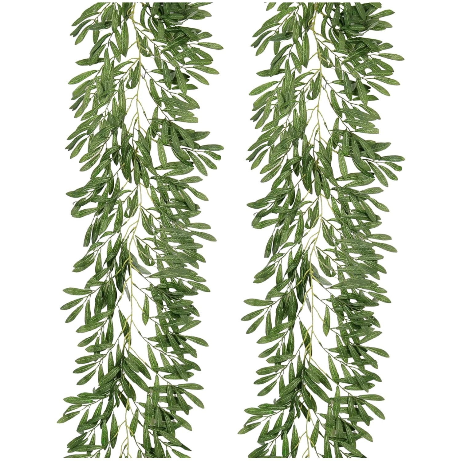 Artificial Olive Leaves Garland 6.2Ft 2-Pack