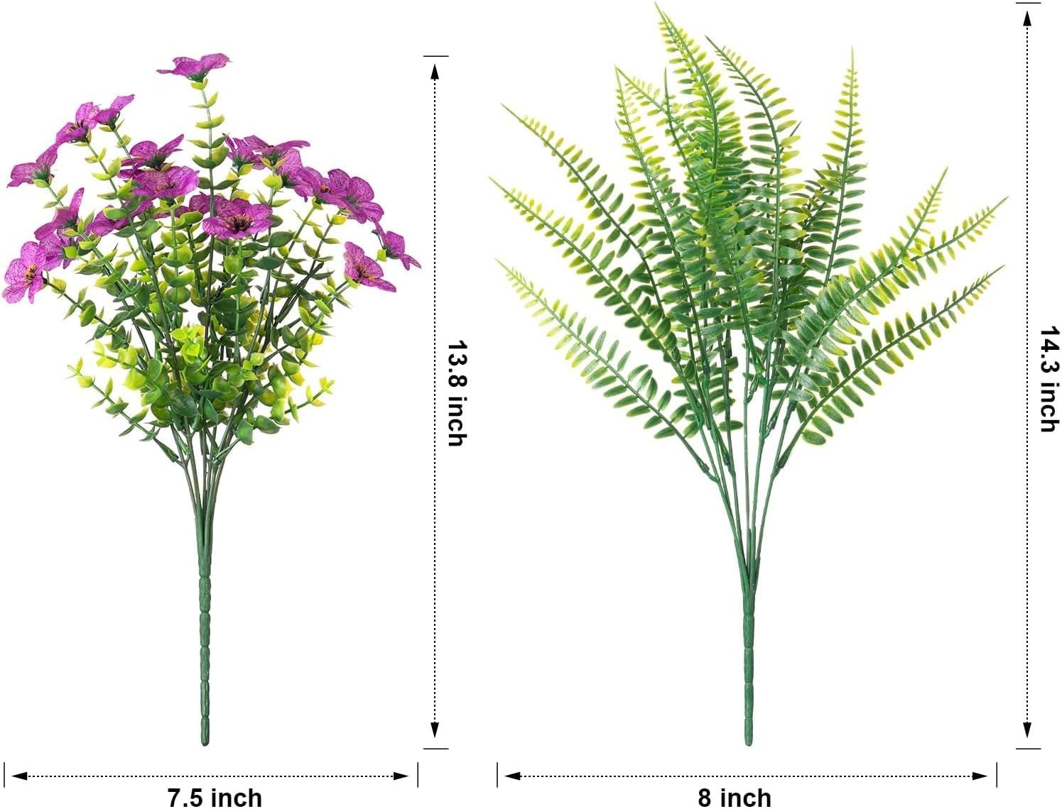 Artificial Faux Outdoor Flowers Plants for Summer Outside Decoration, 14 Bund…