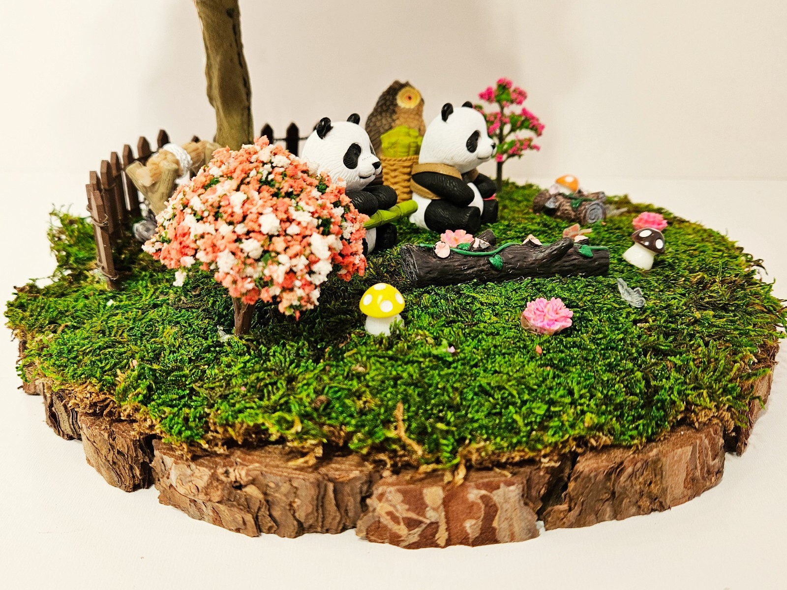 Bonsai Handmade Mini Fake Faux Plants Tree for Home Office Decor Panda Moss