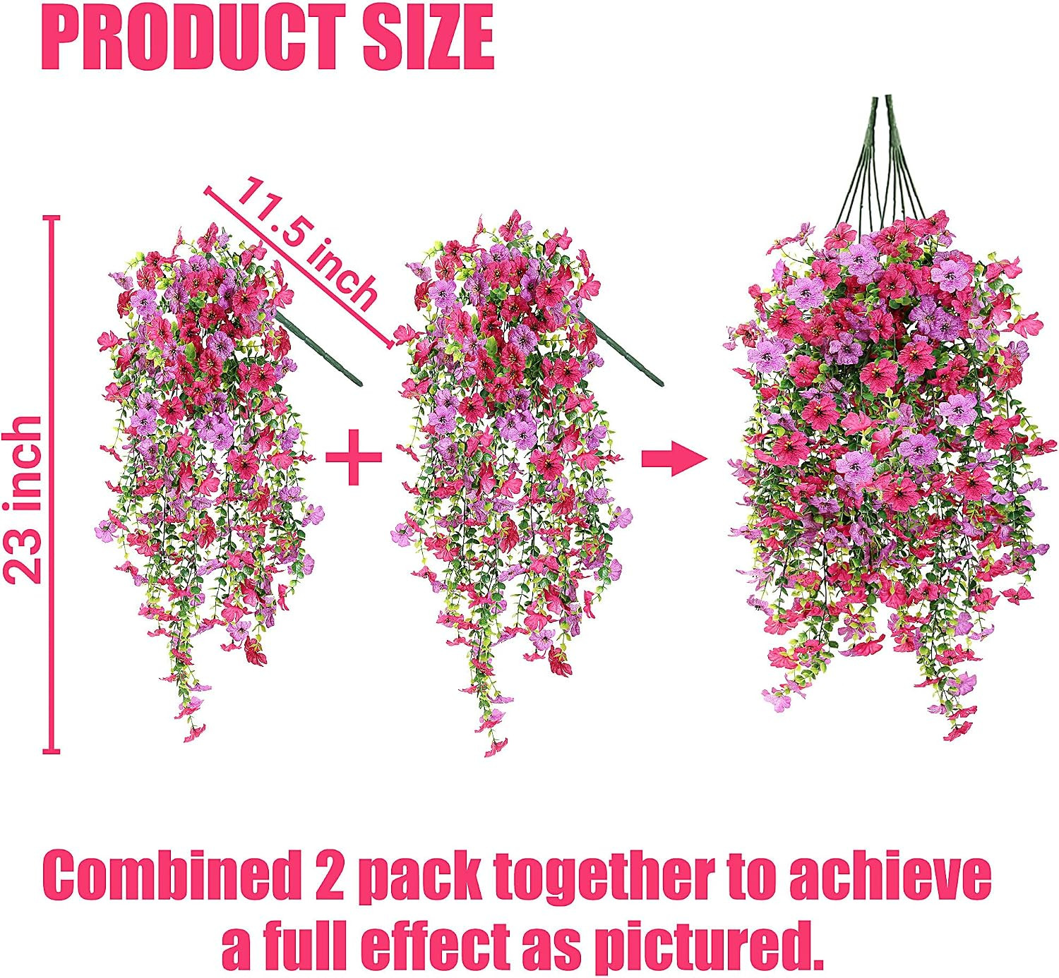 Artificial Fake Hanging Flowers Plants for Outdoor outside Spring Summer