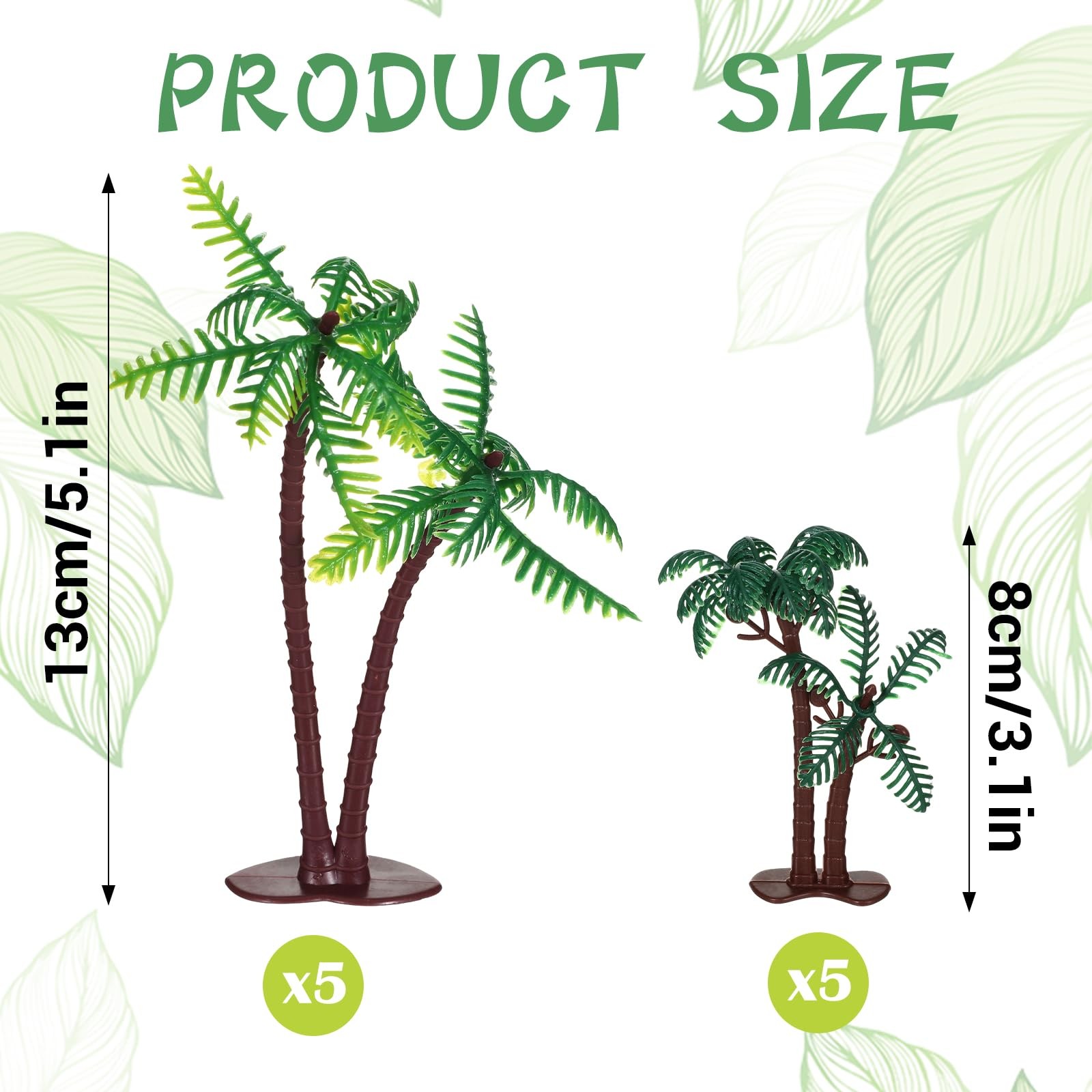 10 Pieces Mini Palm Tree Set, Artificial Palm Trees for Rainforest Diorama Su…