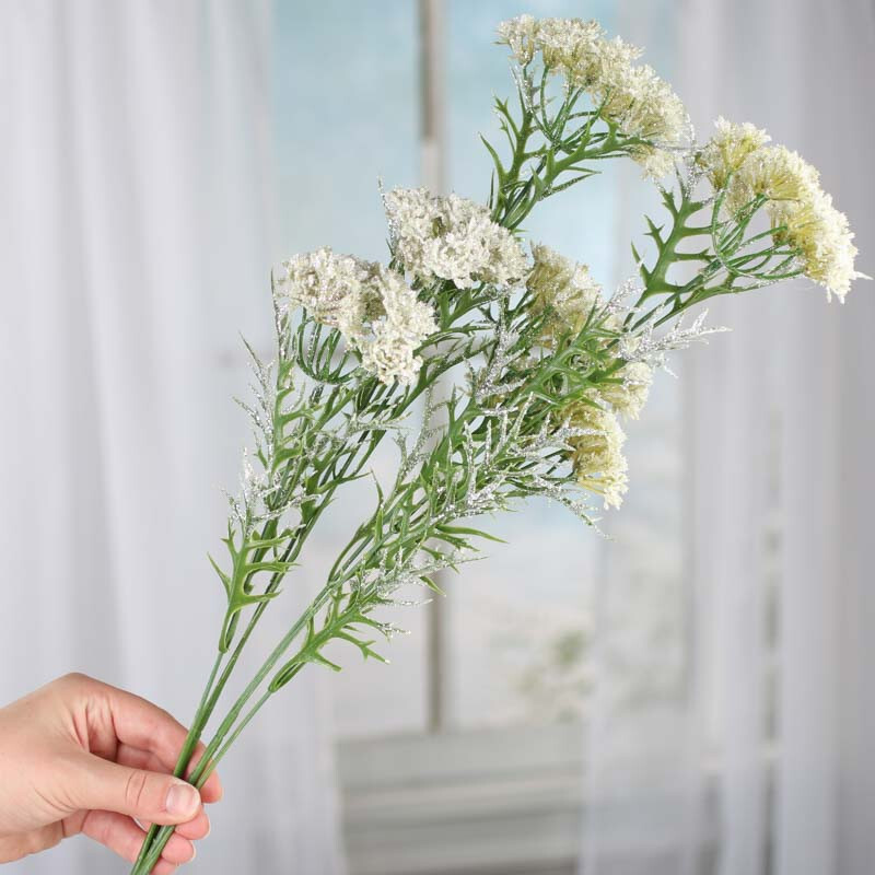 Set of 2 Sparkling Artificial Queen Anne’s Lace 28-1/2″ Stems