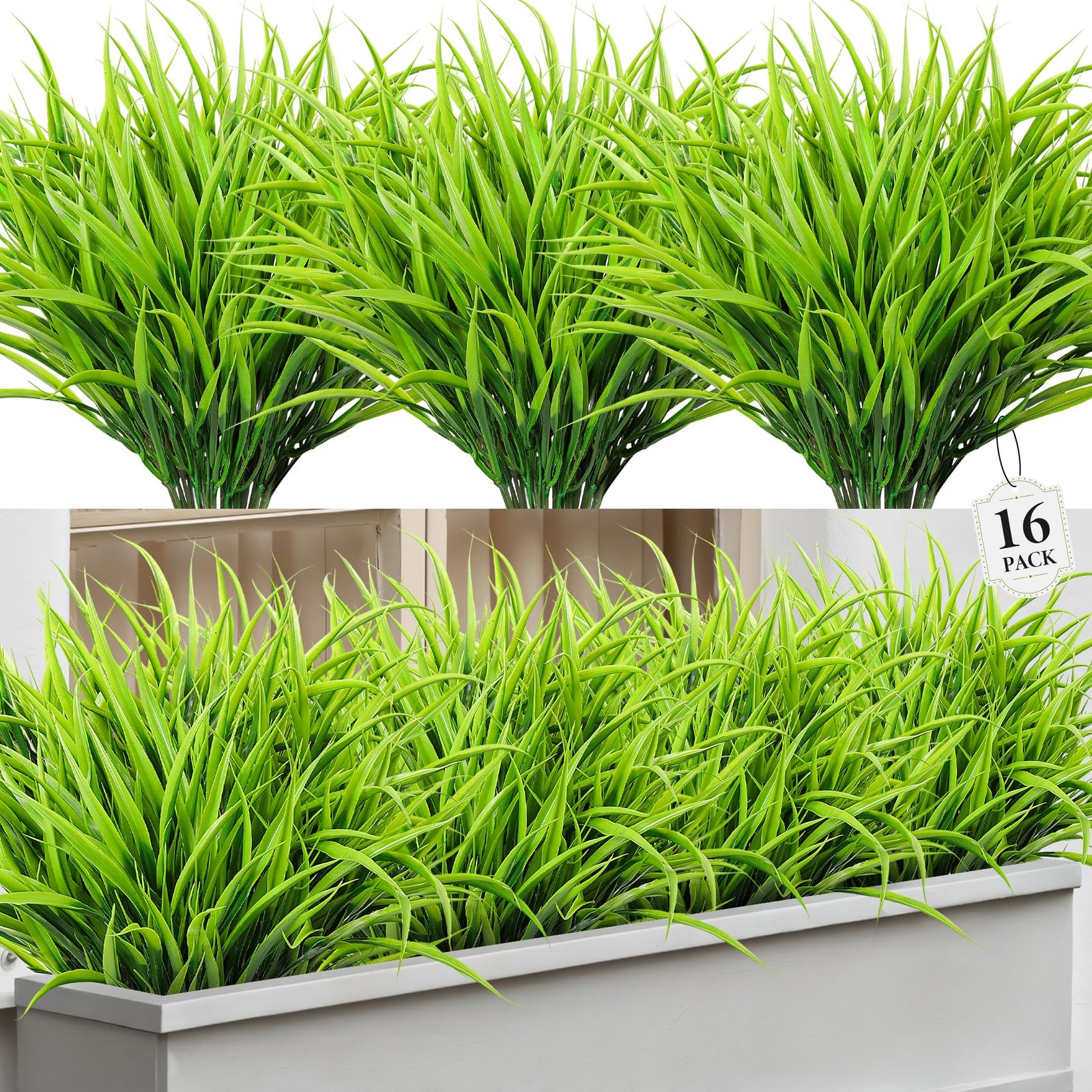 Artificial Plants 16 Pcs 15in UV Resistant Faux Greenery for Planters – Home