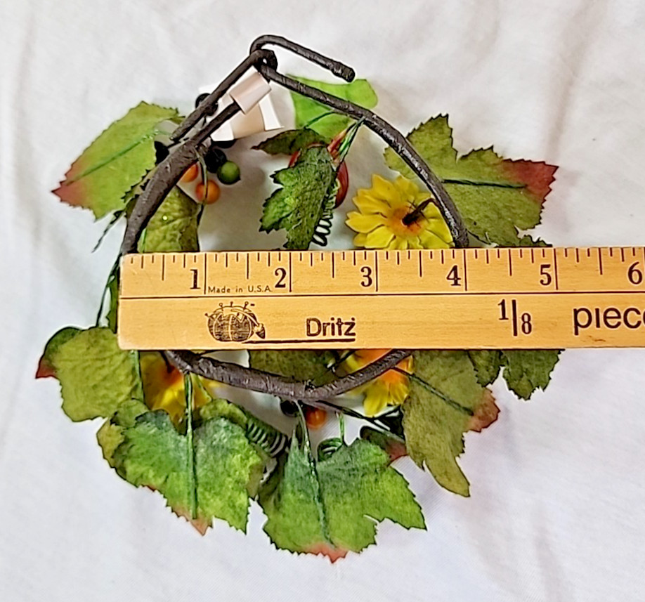 Princess House Set Of 2 Harvest Sunflower Candle Floral Pillar Rings #1200 ~ NEW