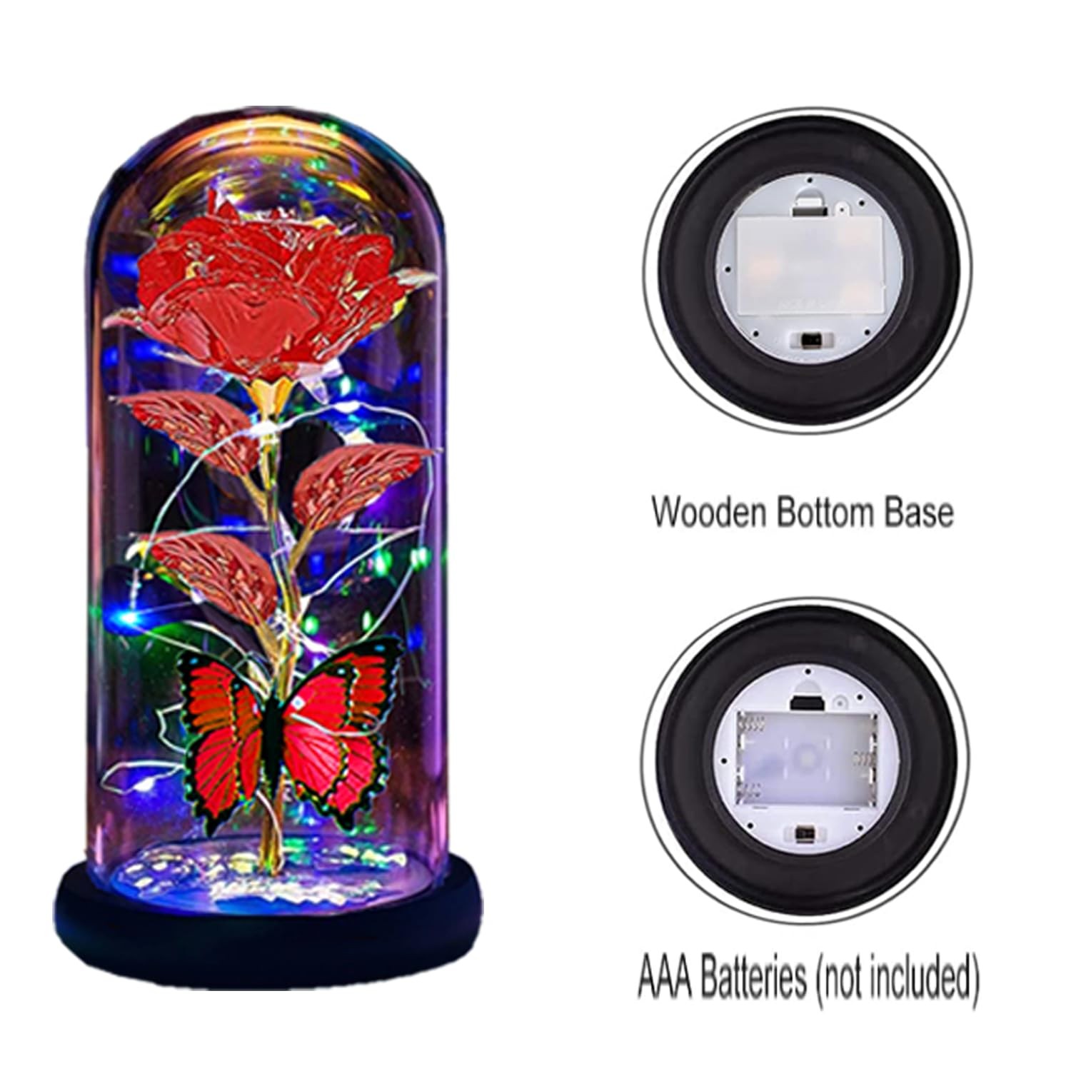 Mothers Day Flowers Gifts for Mom Wife Her Women,Light Up Rose Flower in A Gl…
