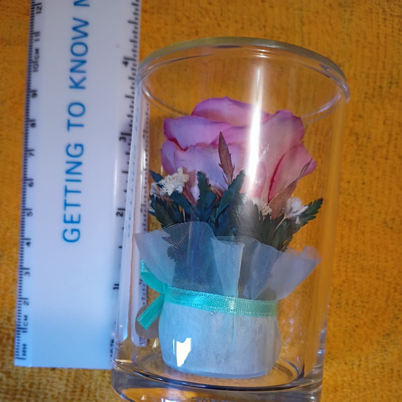 Beautiful Vintage Preserved Flowers Handmade Real Orchids & Roses Sealed Glass