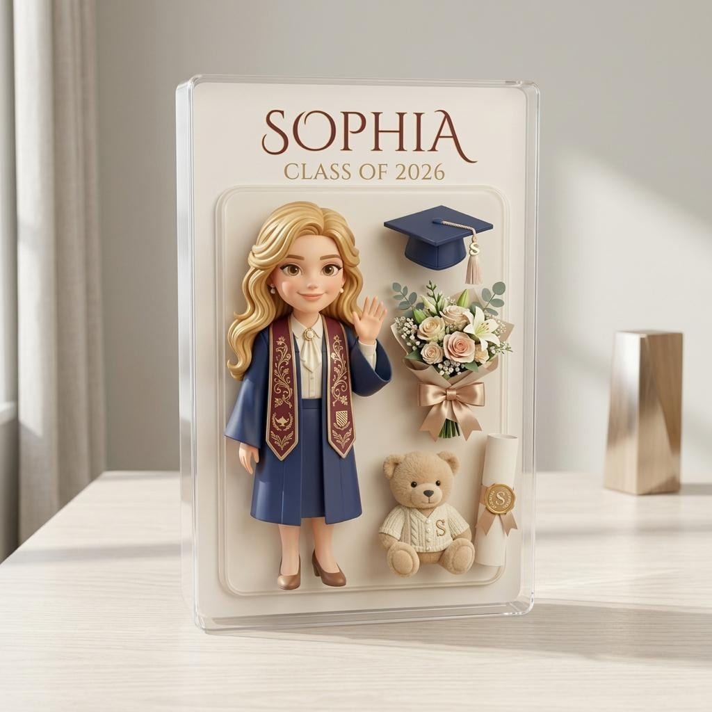 Personalized Graduation Gift for Her, Custom Class of 2026 Acrylic Block