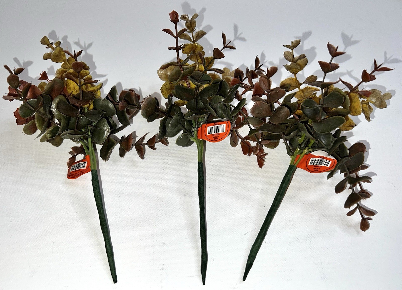 Artificial Eucalyptis Leaves Branches 3 Pc Fall Autumn Decor Thanksgiving NWT