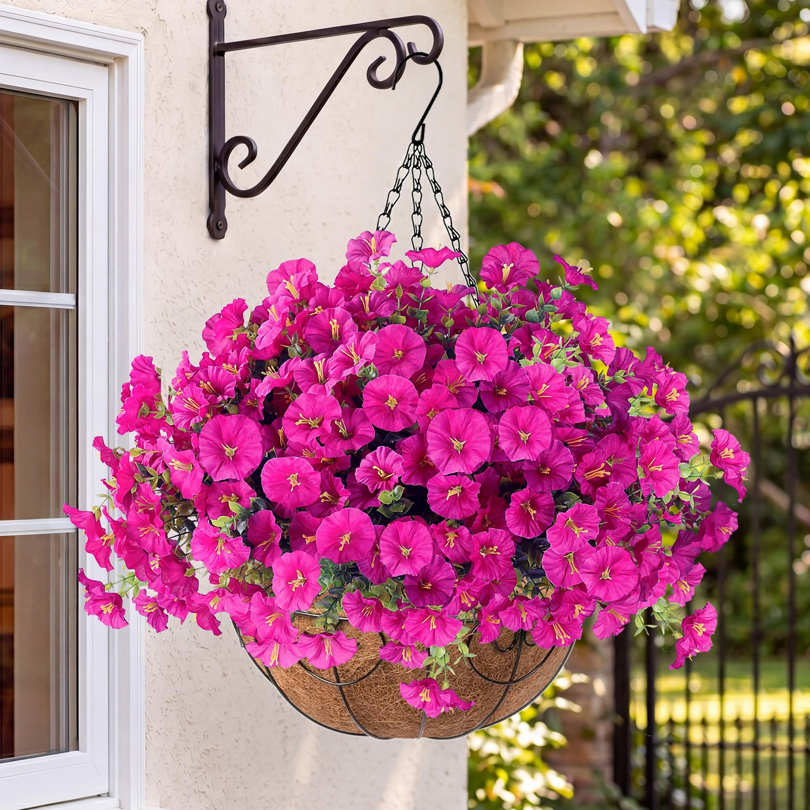 Artificial Flowers for Outdoors with Baskets Hanging Plant Faux Flowers UV Re…
