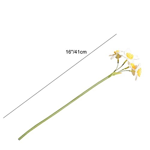12 Stems Silk Daffodils – Artificial Spring Centerpiece Flowers for White