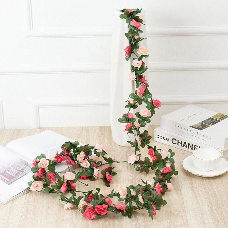 45 Flowers 8Ft Artificial Flower Rose Fake Hanging Garland Party Wedding Decor