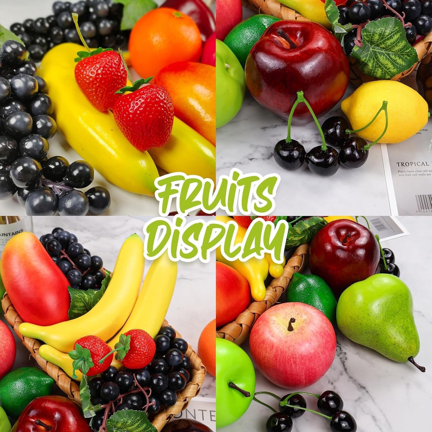 Artificial Fruits Set 20 Pieces for Home Decor Party Christmas Photo Props