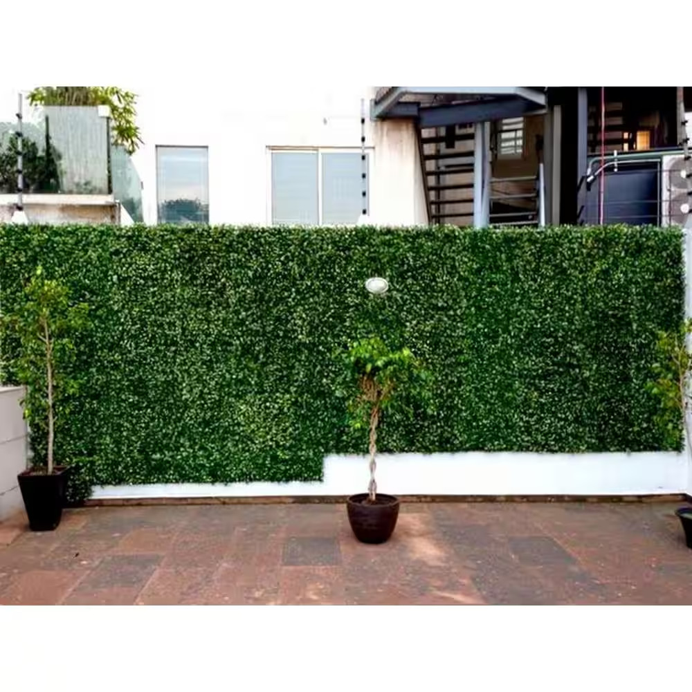 40 In. X 120 In. Artificial Dark Green Boxwood Roll Panels UV Protected for Outd