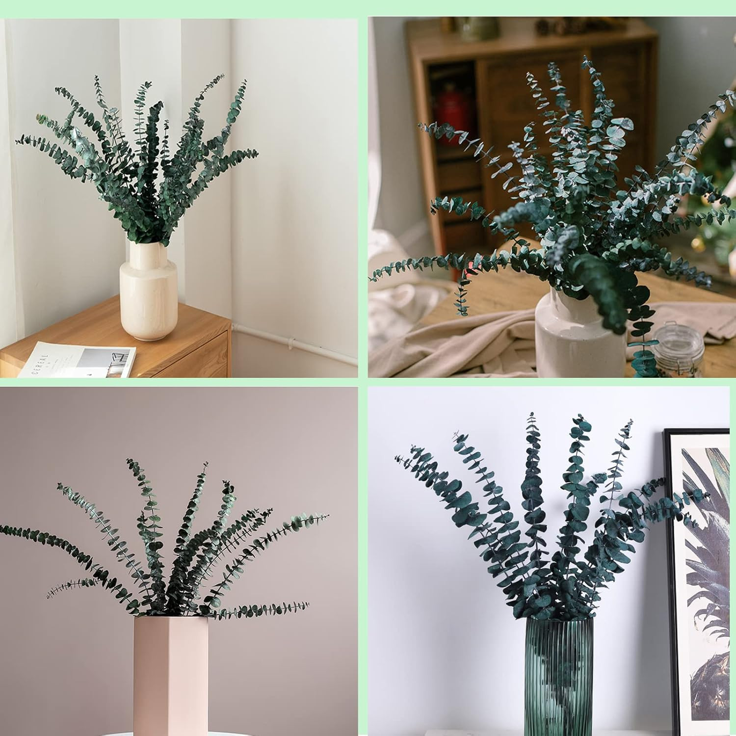 Eucalyptus for Shower 10 Pcs Hanging Dried Eucalyptu Stems 17″ Real Eucalyptus B