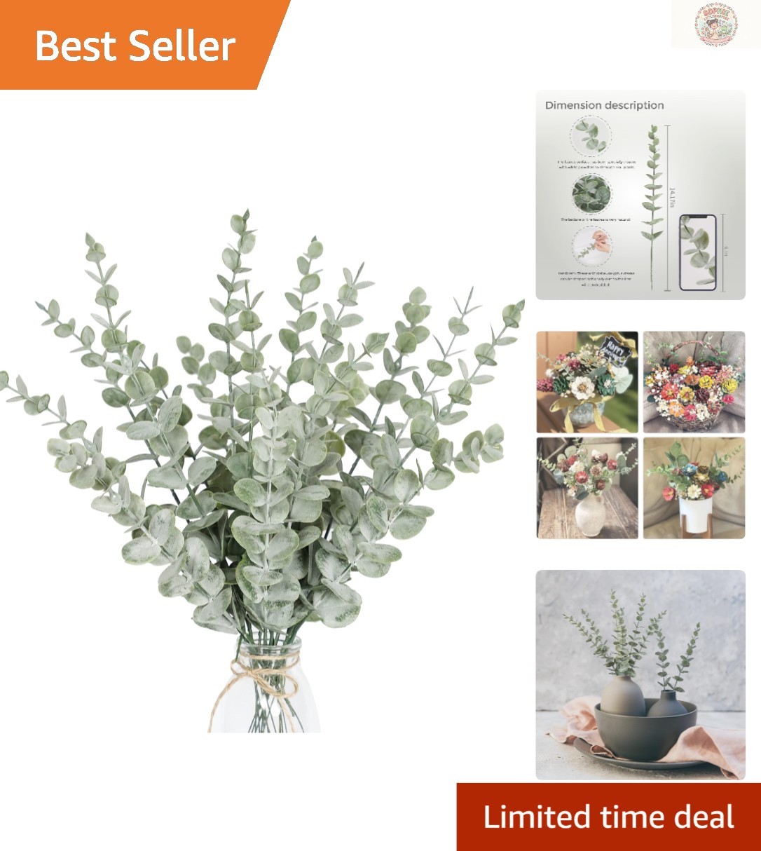 Elegant Artificial Eucalyptus Leaves Stems – Maintenance-Free Decor Solution