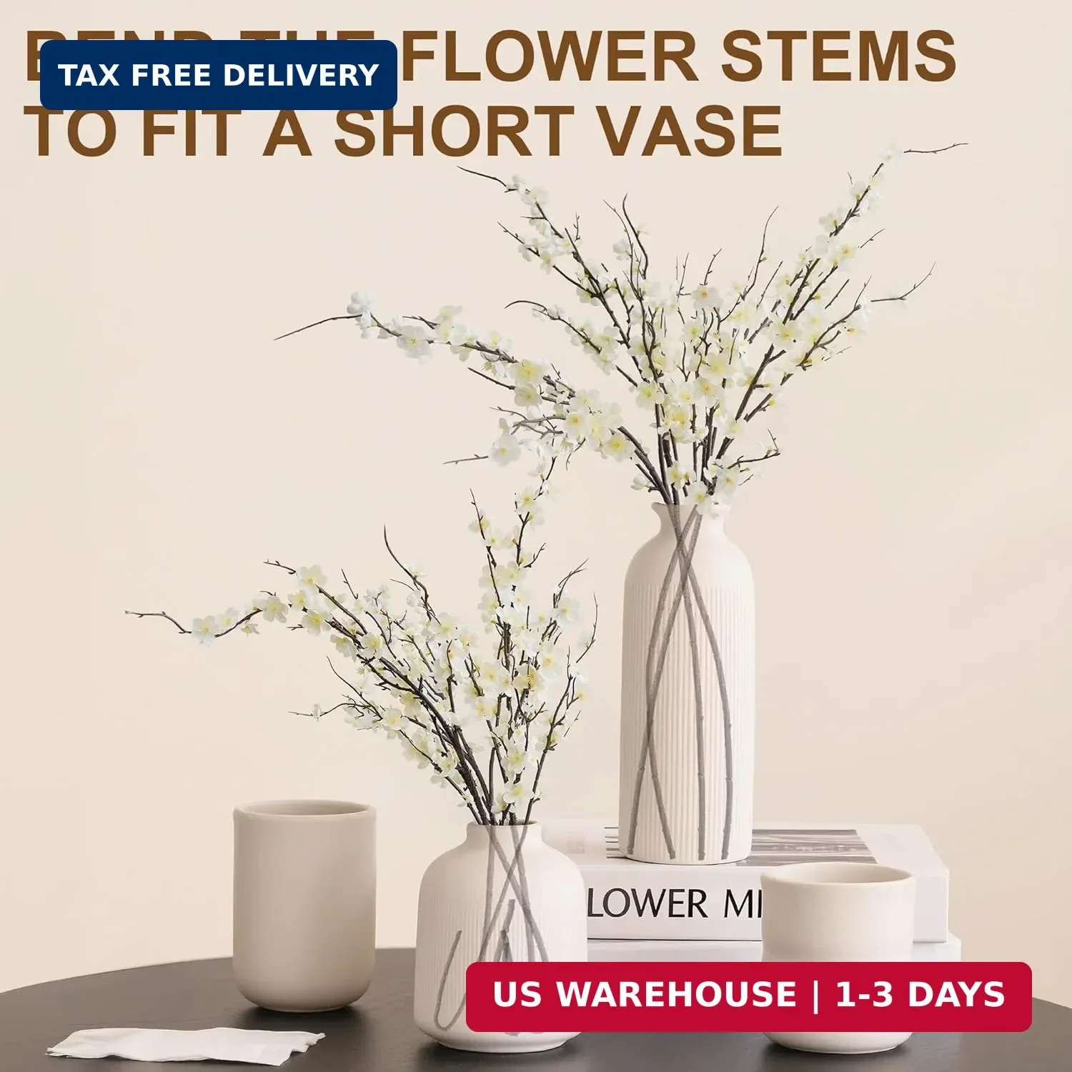 4Pcs Cherry Blossom Branches 39 Inch Artificial Cherry Blossom Decor for Spring