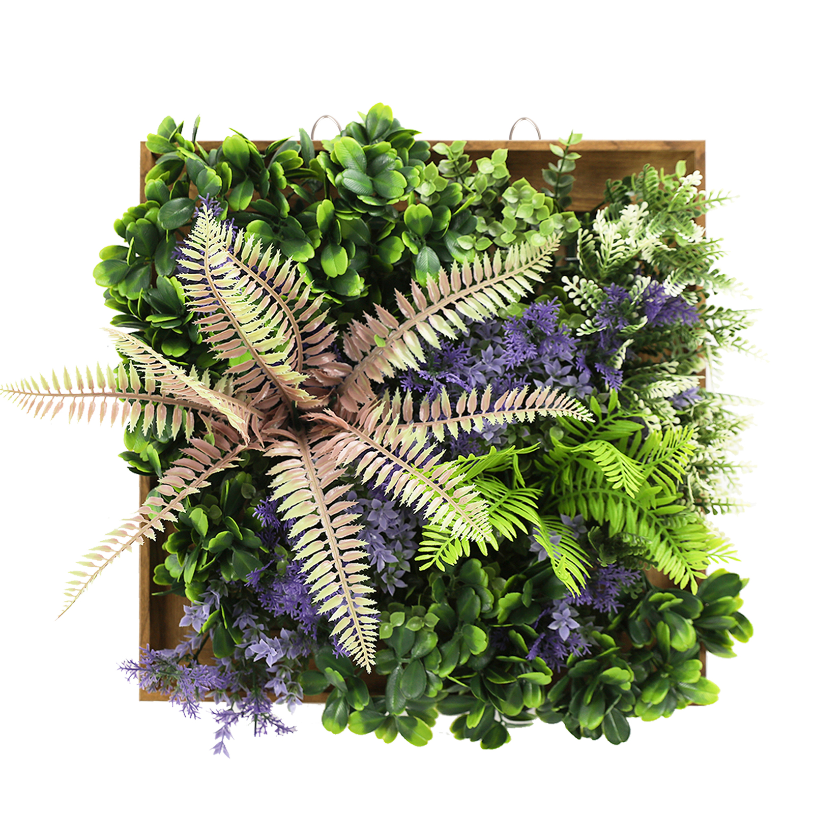Artificial Plants Wall Hanging Greenery in 13in Wood Frame For Home Office Decor