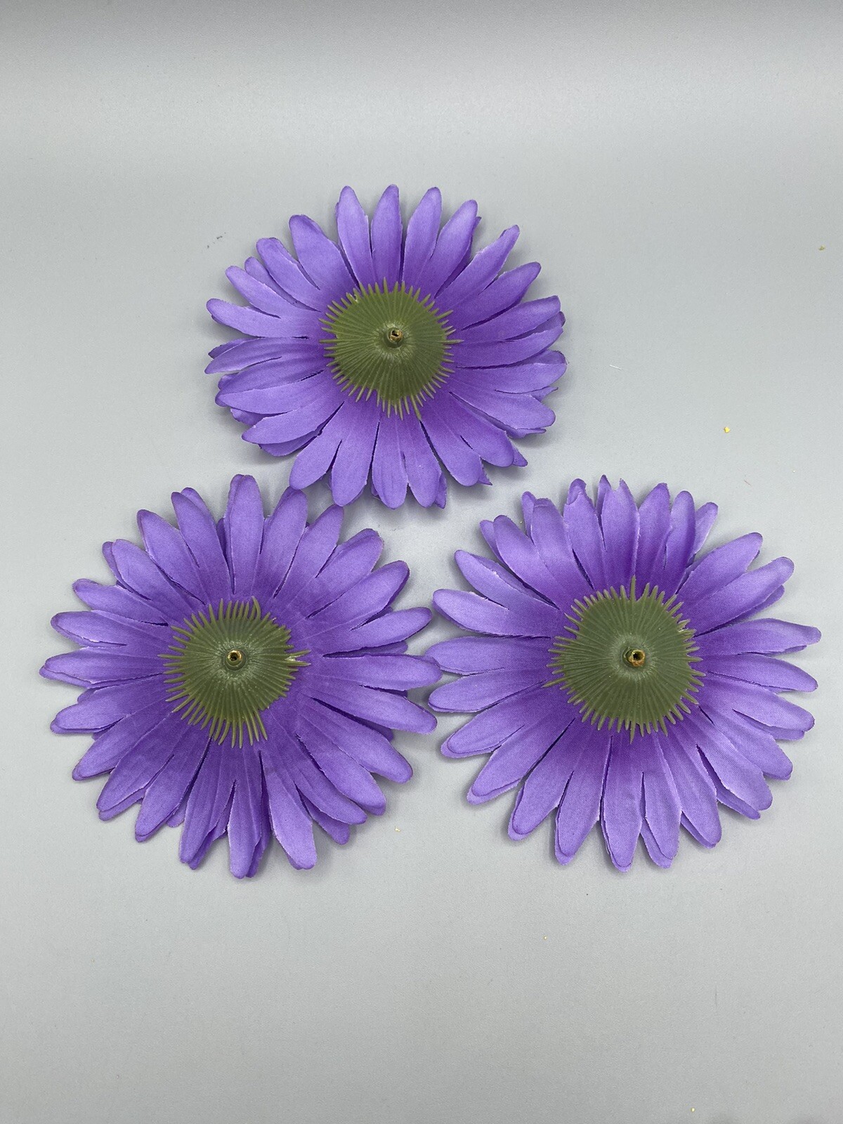 Artificial Gerbera Heads Flowers Purple Pink White Set Of Nine