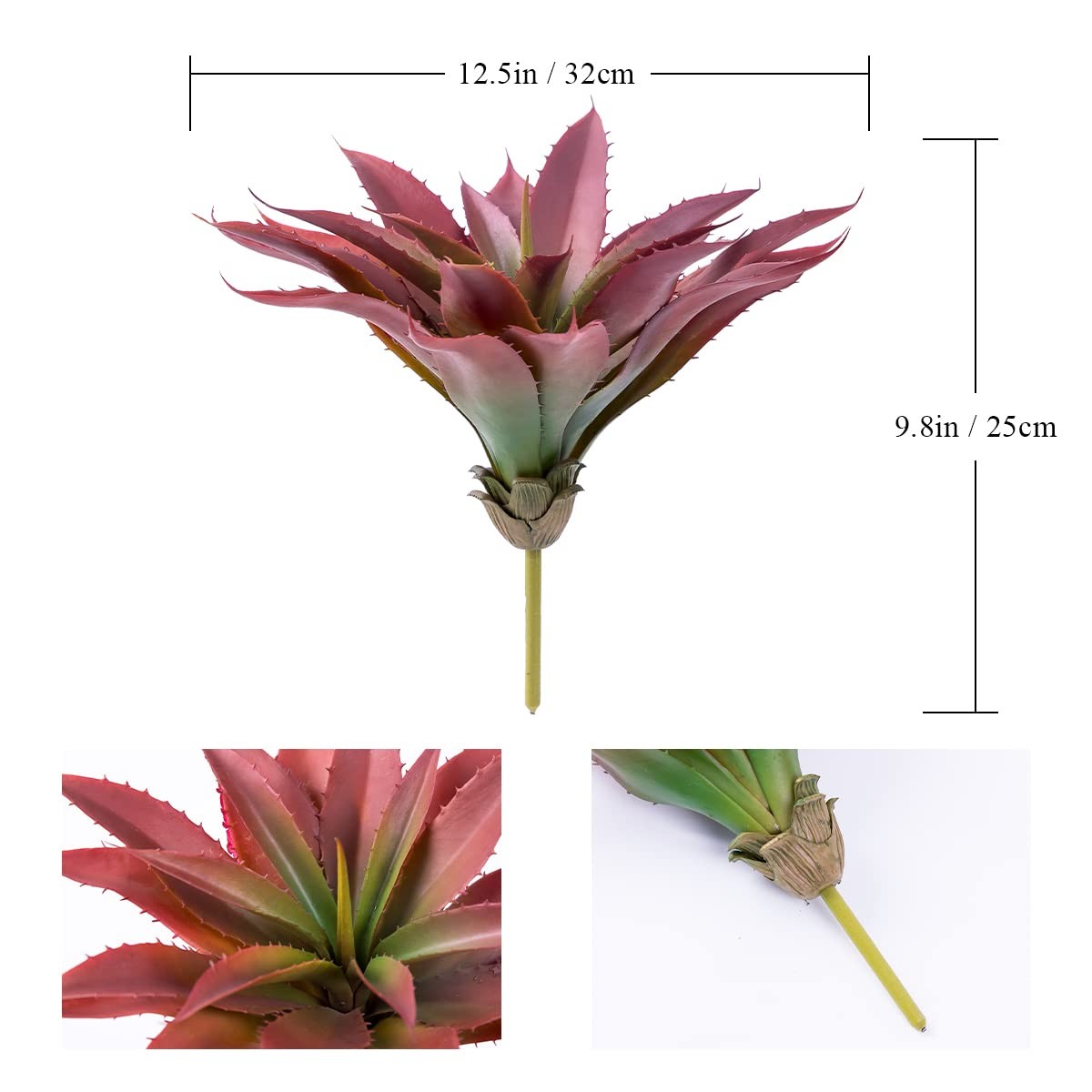 Succulents Plants Artificial Aloe Plant, 12.5Inch Large Faux Succulents Unpot…