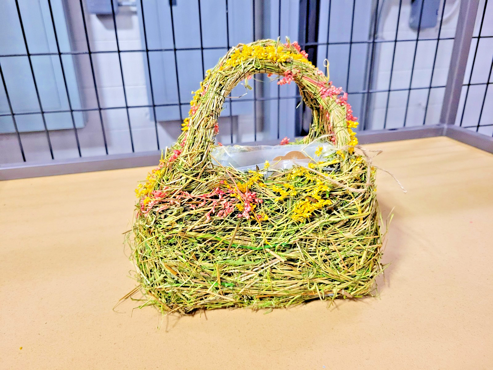 Natural Grass Flower Vine Beaumont Deco Purse Basket~Spring Easter