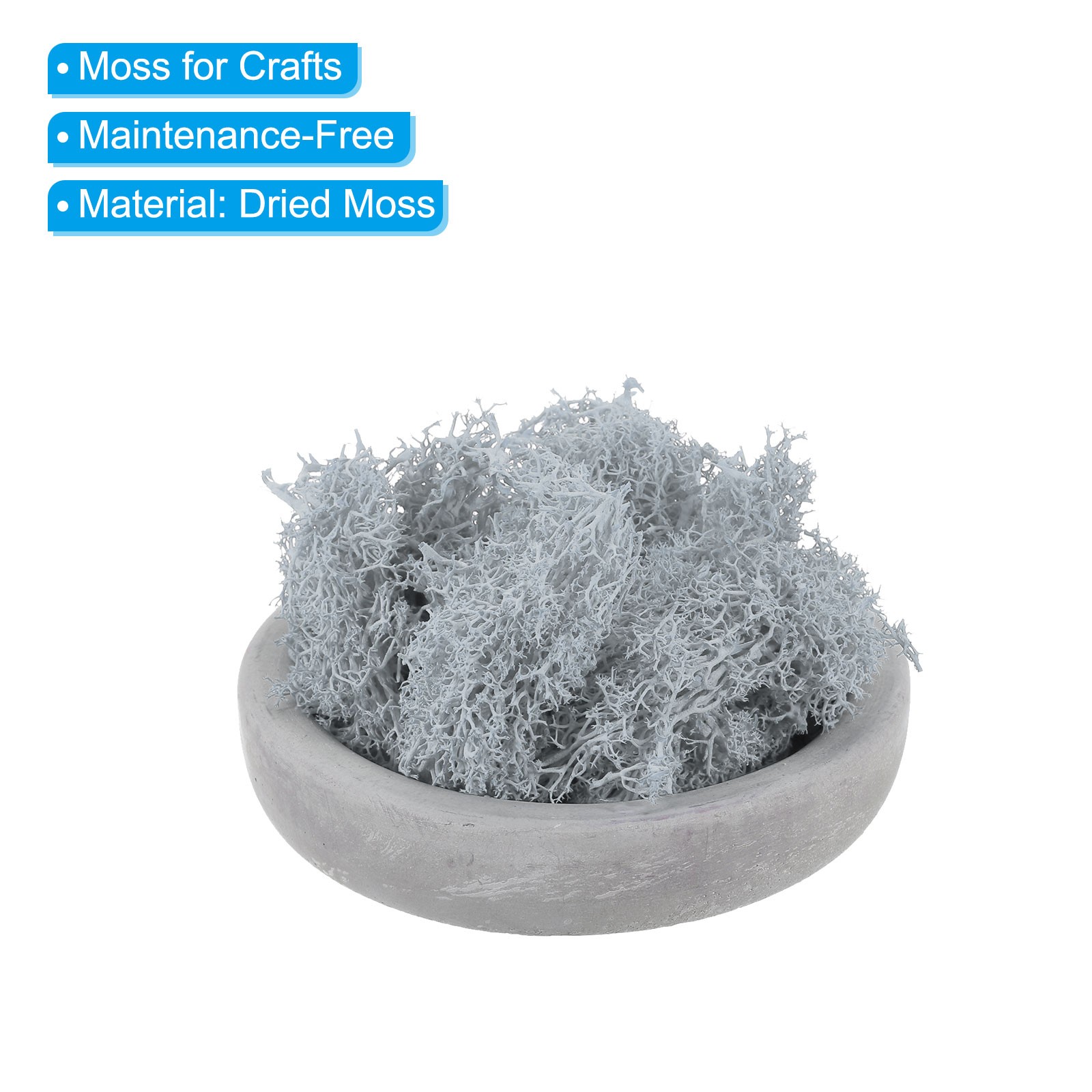3.5 OZ Fake Moss Decorative Artificial Moss for Potted Plants Crafts Light Gray
