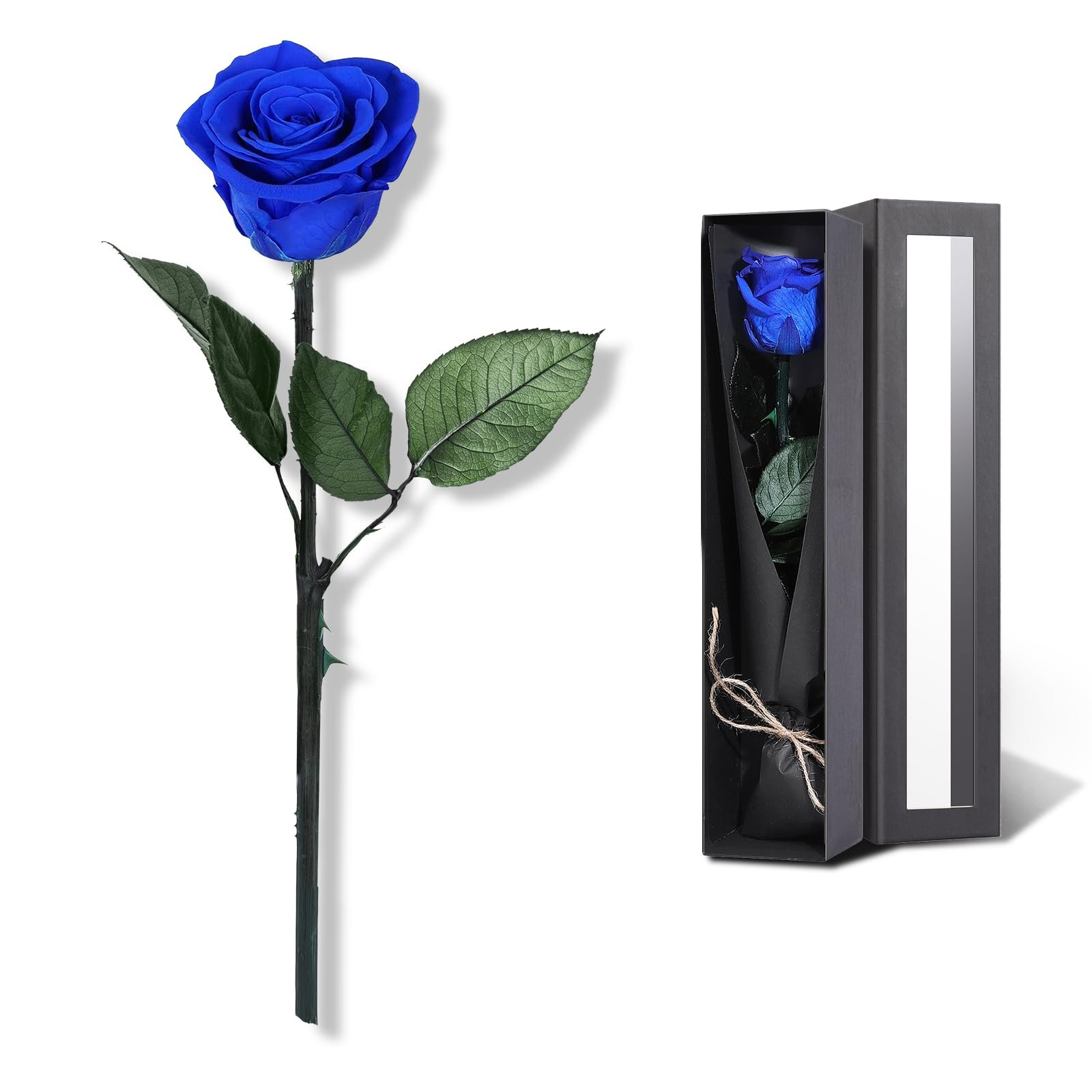 Blue Flowers for Delivery Prime, Preserved Blue Roses Flower Gifts for Women, Re
