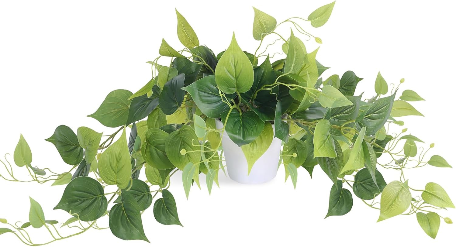 1 Pack Fake Plants Artificial Scindapsus Aureus in Pots, Realistic Fake Greenery