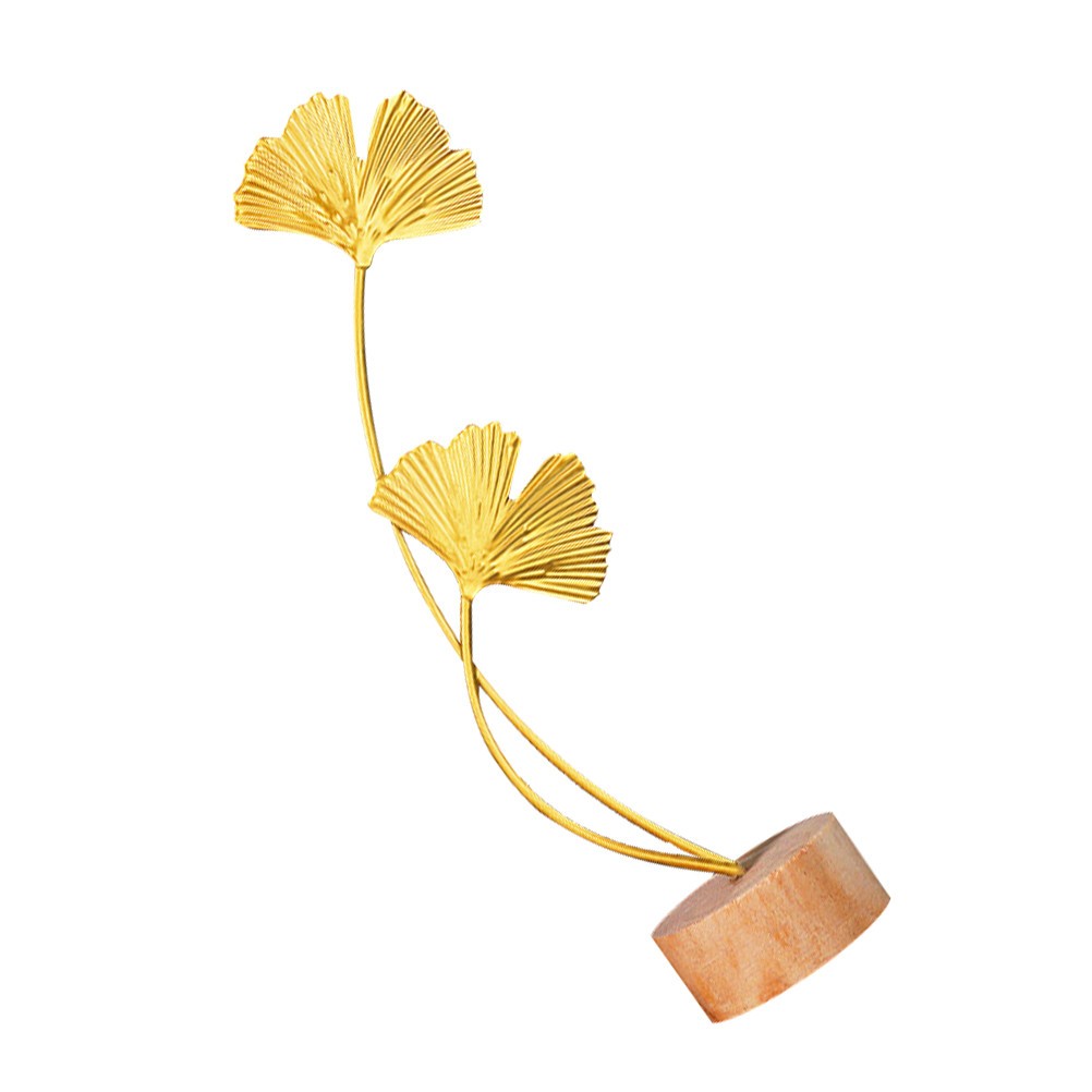 Elegant Ginkgo Leaf Decoration Metal for Desktop 1Pcs 11×2.7in