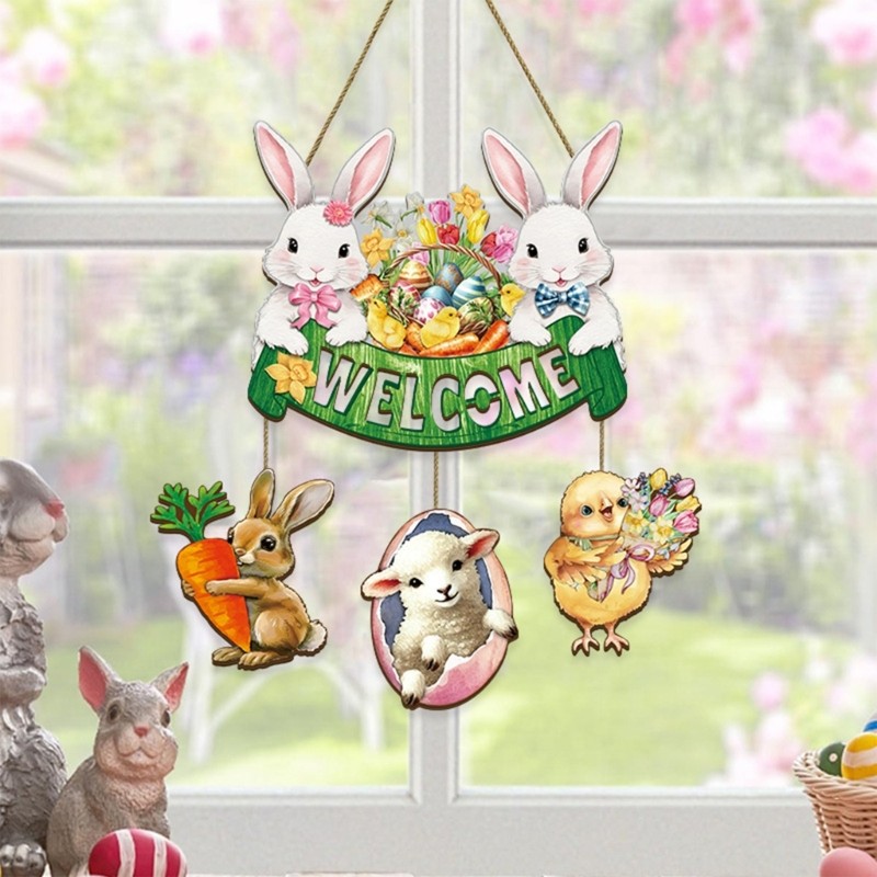 Easters Decors Bunnies Signs Tabletop Ornament Easters Rabbit Centerpieces