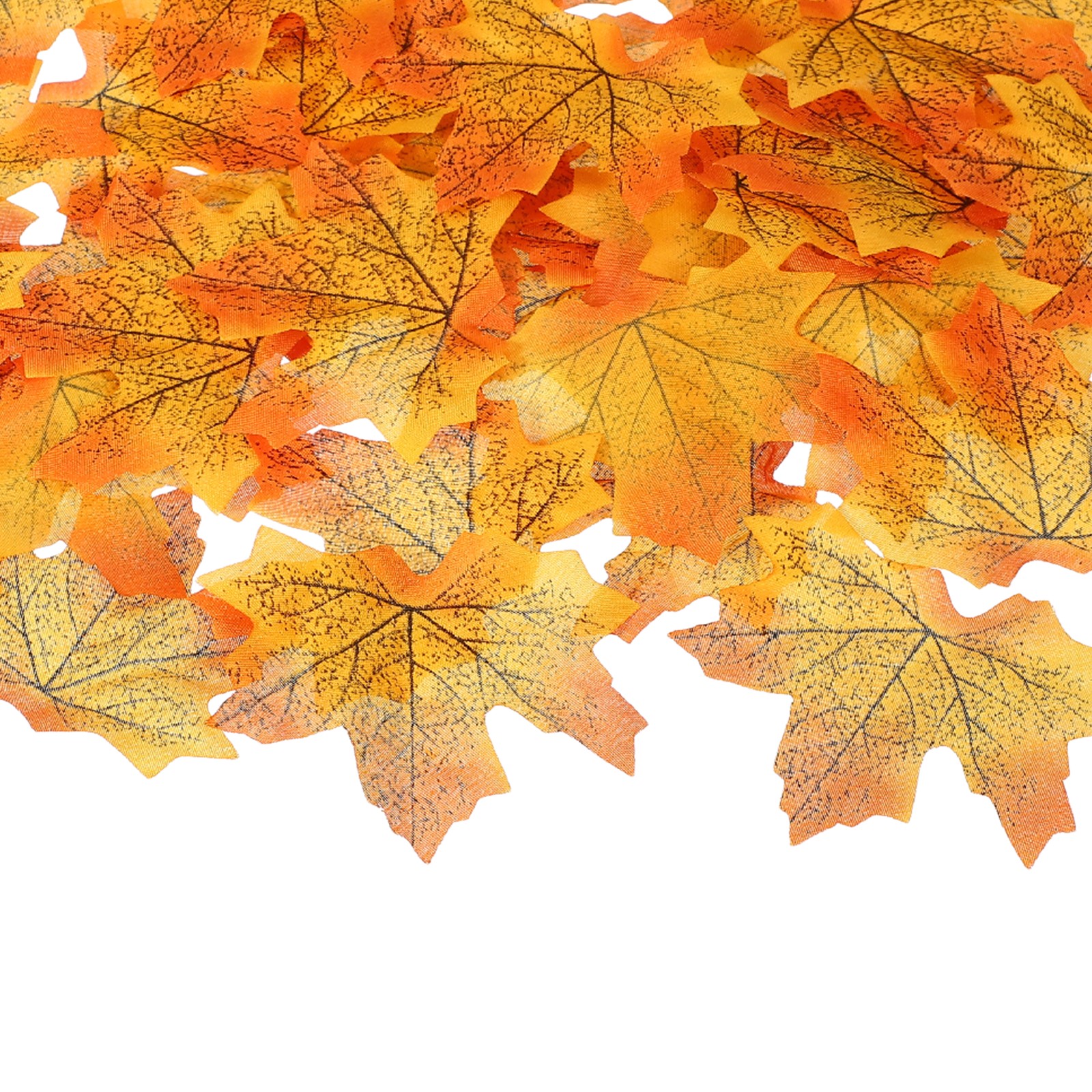 400Pcs Fall Leaves 3.3 Inch Colored Mixed Fake Leaf, Bright Yellow