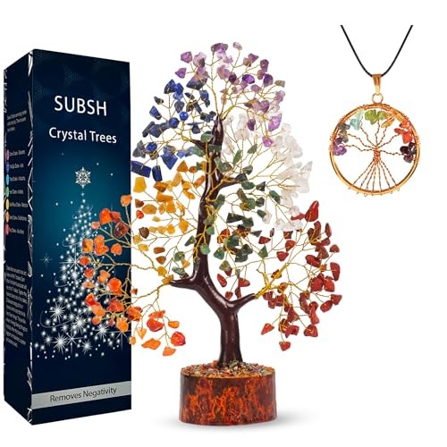 Seven Chakra Gemstone Tree With Chakra Pendant, Crystal Tree, Seven Chakra C3