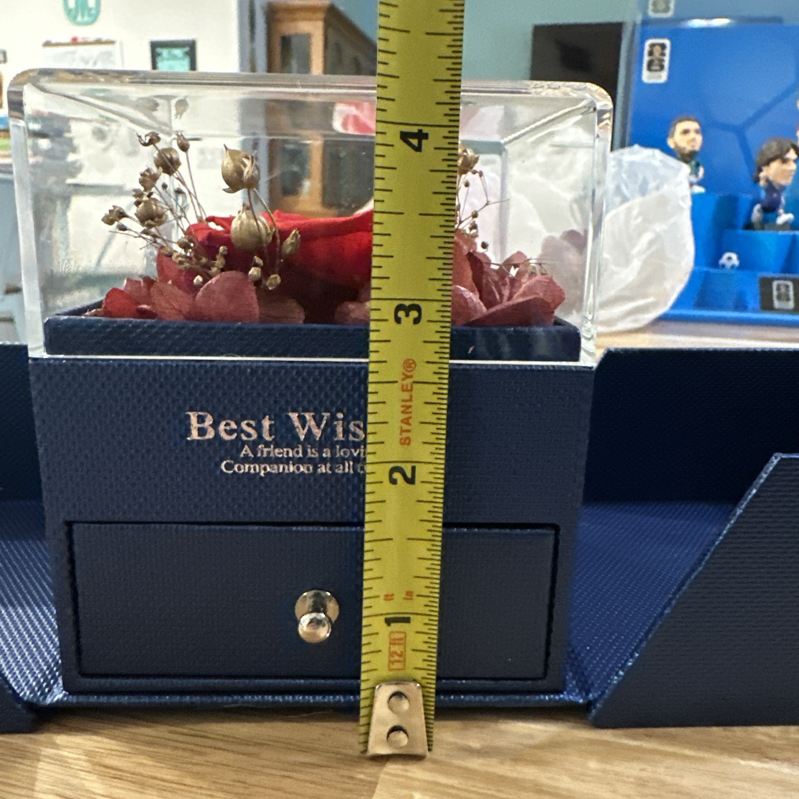 Preserved Eternal Real Red Rose Flower Gift Box With Jewelry Box Best Wishes