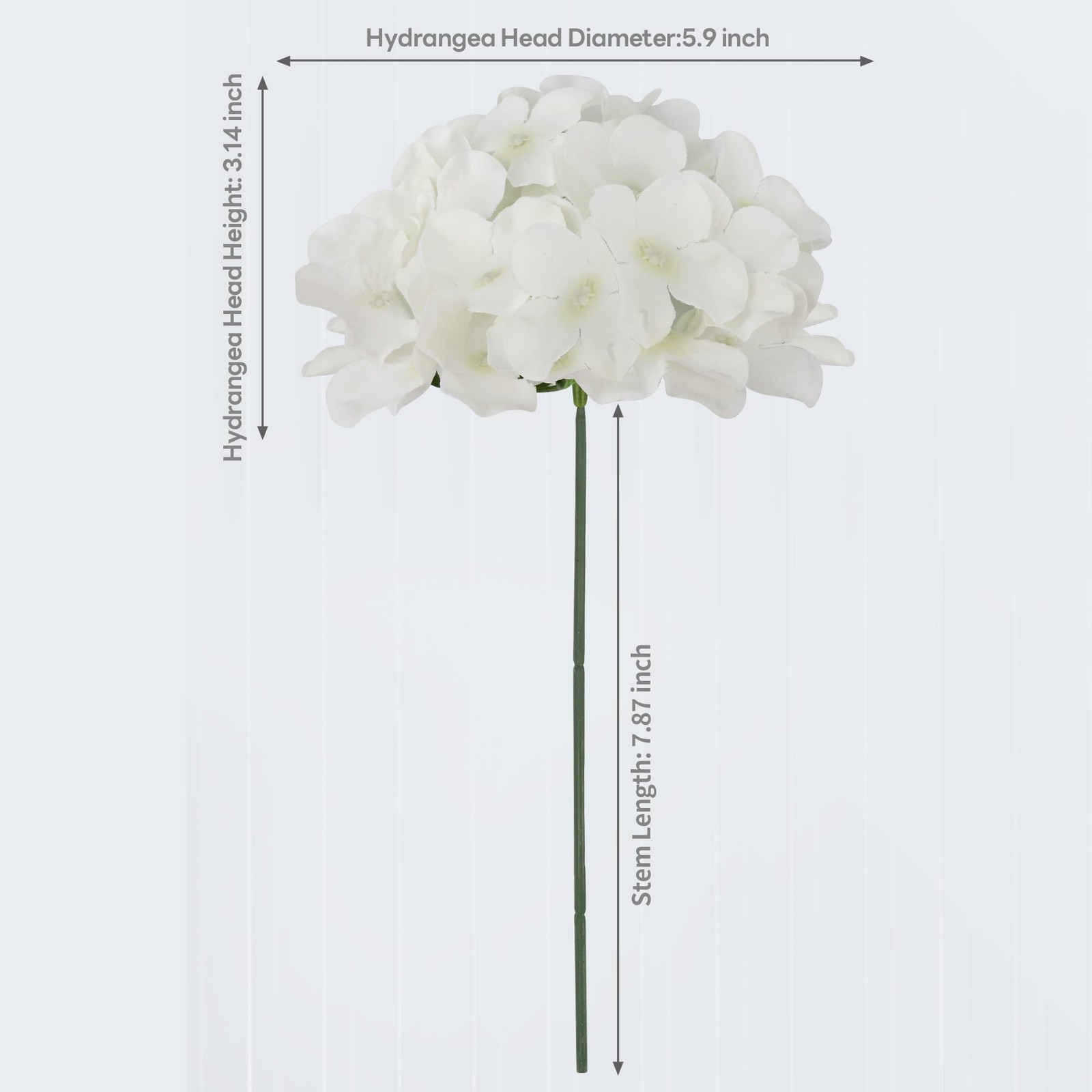 DIYPOP 40 PCS Ivory Silk Hydrangea Flowers, Detachable Heads + 8-Inch Wired S…