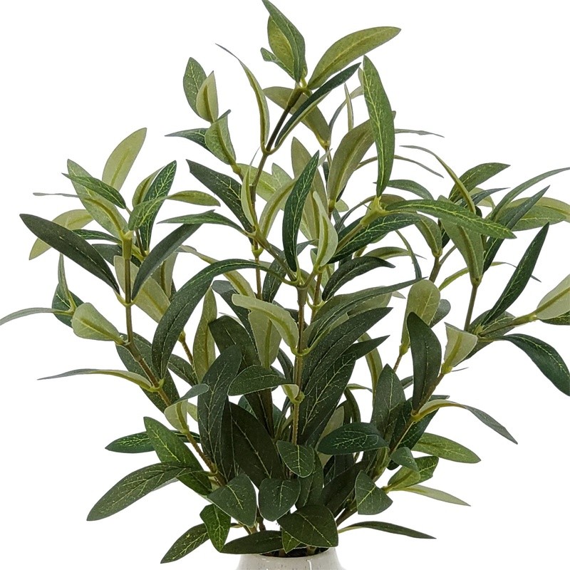 14 Inch Artificial Olive Plant in Two-tone Ceramic Vase Indoor Decor Plant New