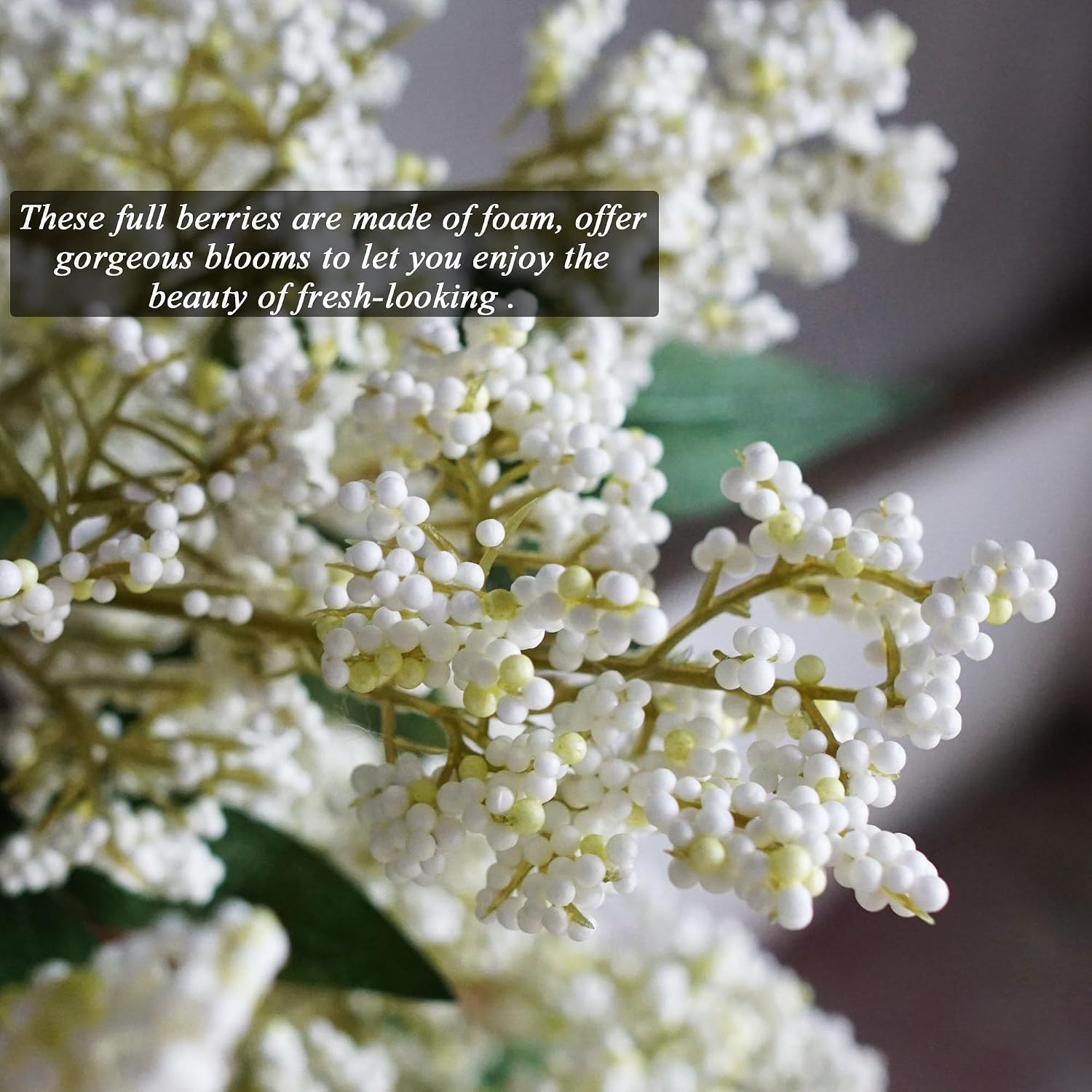 Summer Berry Stems – 3 Pcs 43″ Faux Flowers for Home Decor Vases