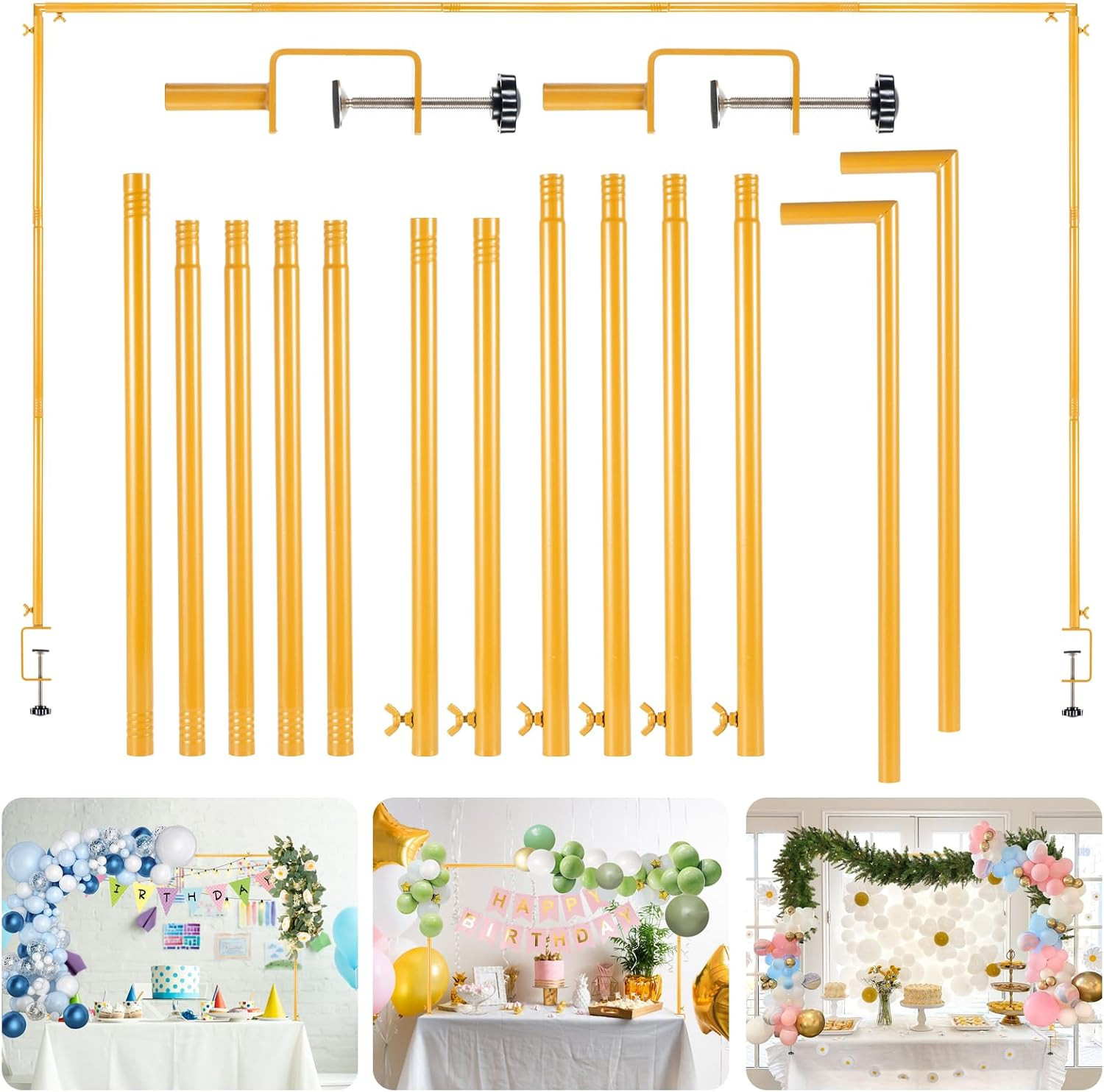 Over the Table Artificial Plants & Greenery Decor Rod Stand with Clamps, Adjusta