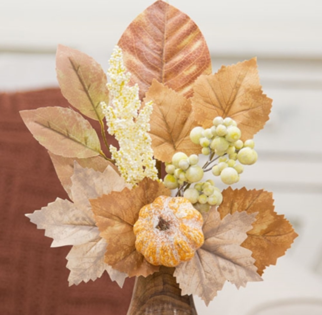14″ Wind Washed Fall Foliage Floral Pick