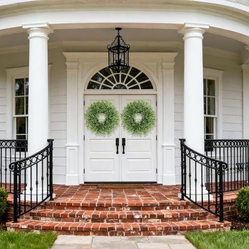 26” Large Boxwood Wreath for Front Door, Window – Artificial Boxwood Leaves