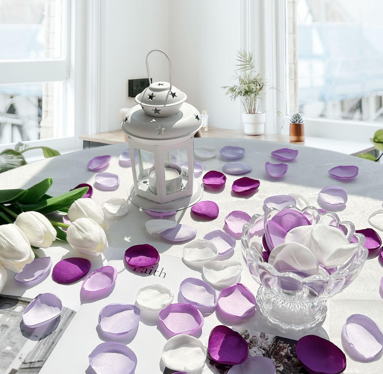 400Pcs Rose Petals for Wedding Decor Lavender Purple Silk Petals Flower Girl …