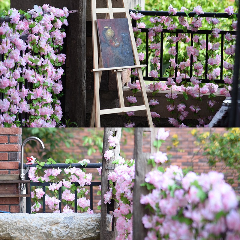 1PCS Artificial Flowers Wisteria Hanging Vine Ratta String Wedding Decor