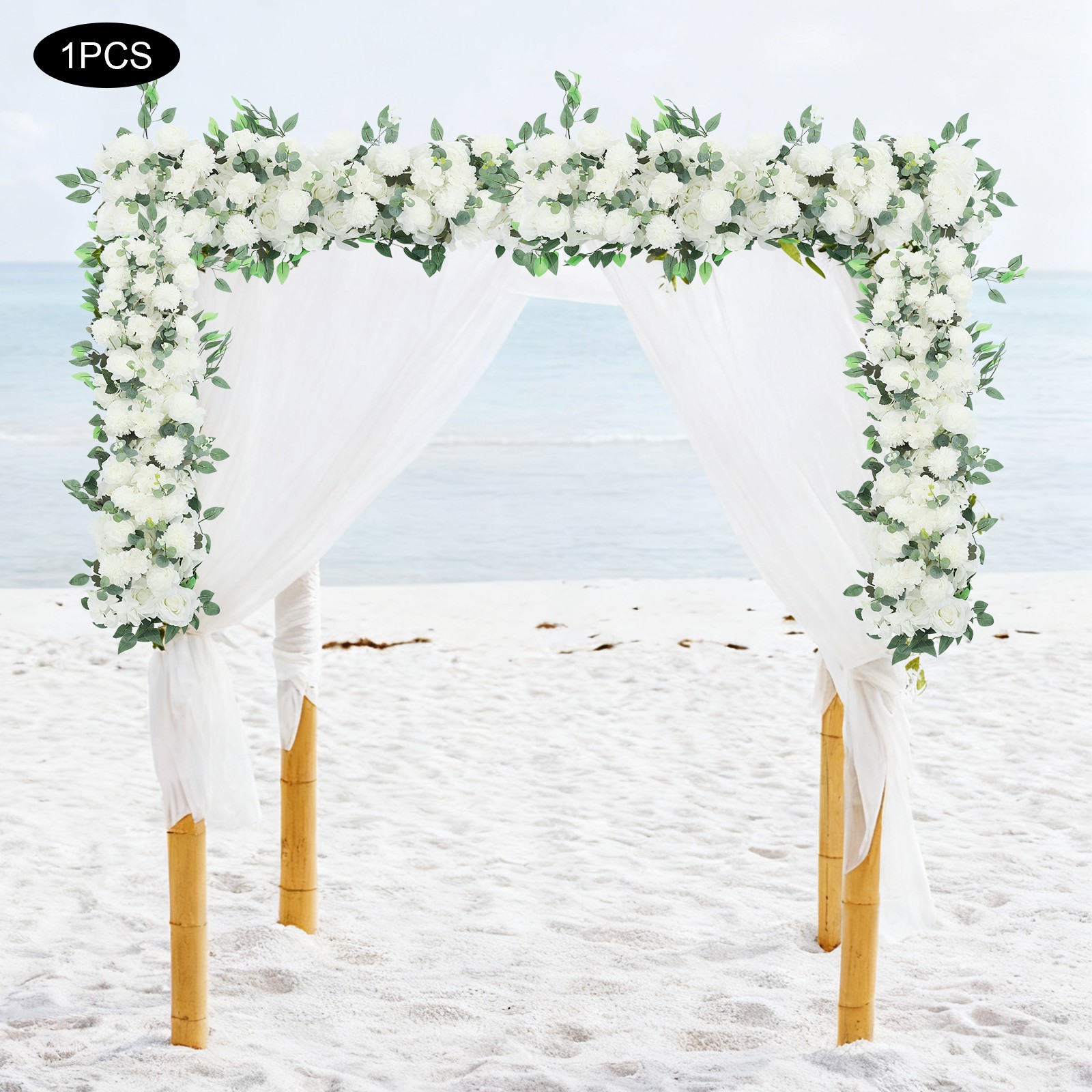 Elegant White Artificial Flowers Artificial Flower Row for Home Party Decoration