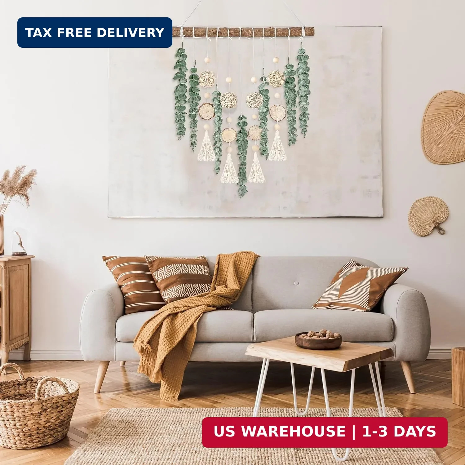 Sggvecsy 21” Eucalyptus Wall Hanging Decor Artificial Eucalyptus Plant Fake Gre