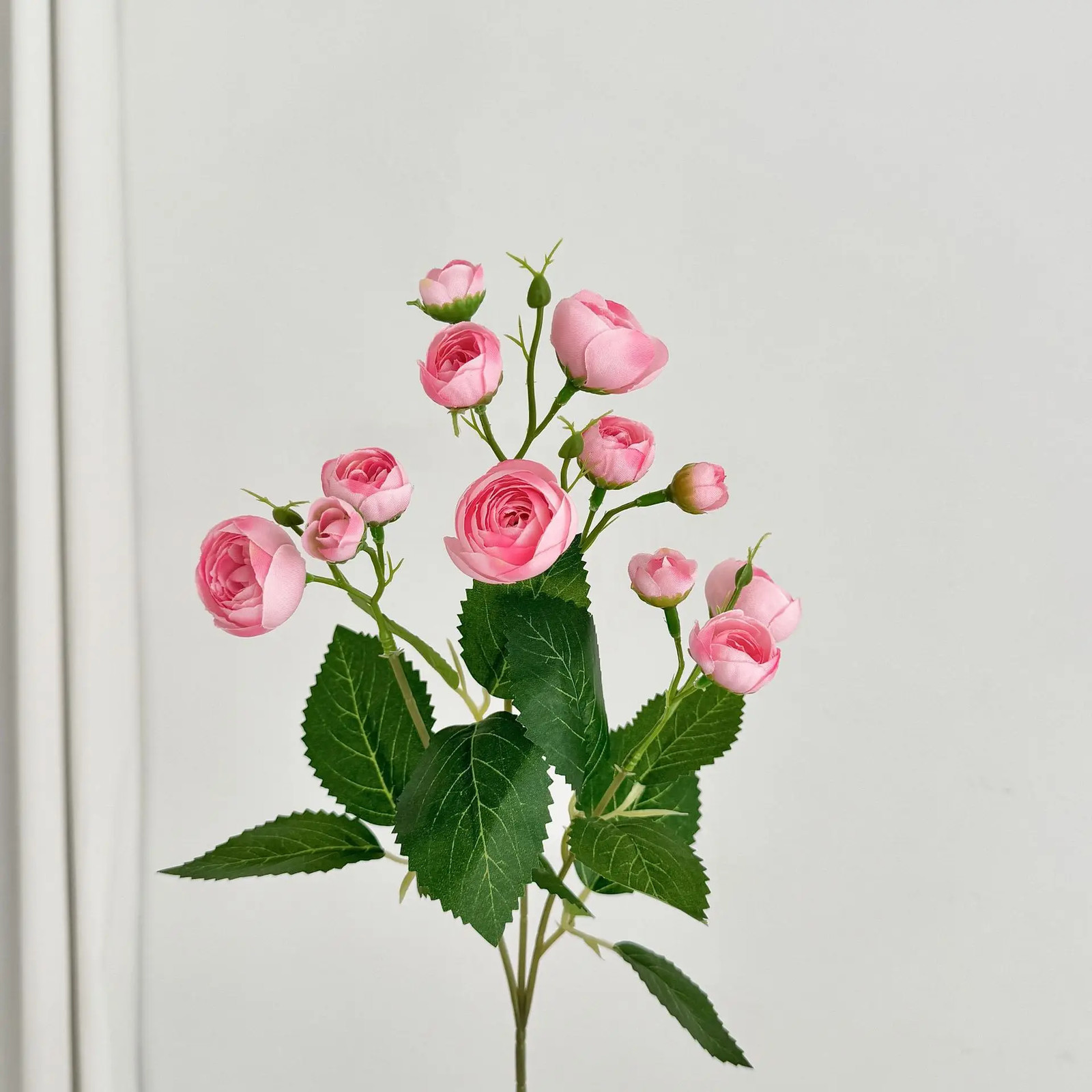 18 Inch 12 Head Artificial Camellia Bud Bouquet Faux Silk Flowers for Home Livin