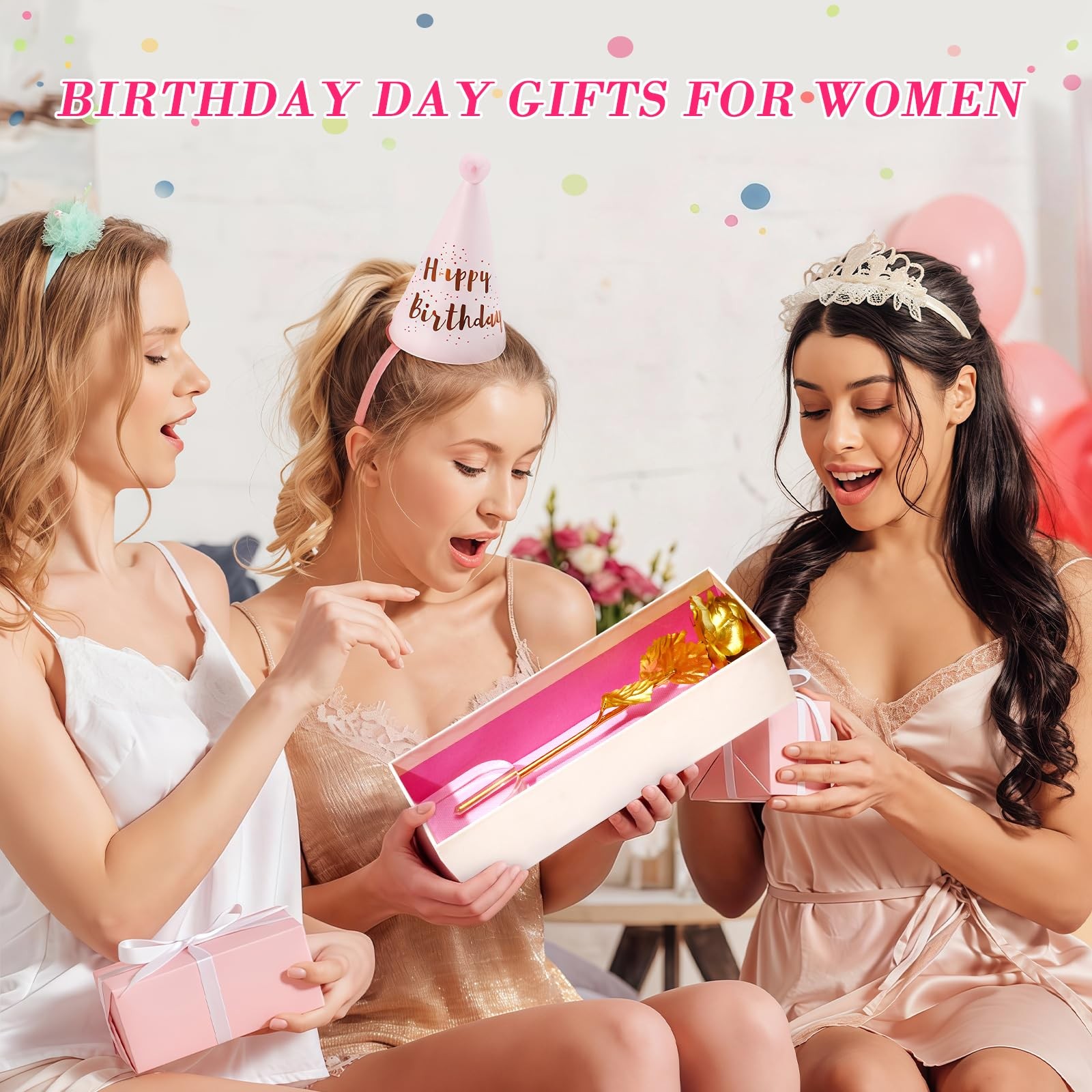 Mothers Day Mom Gifts for Grandma, Artificial Forever Flowers Galaxy Glass Et…