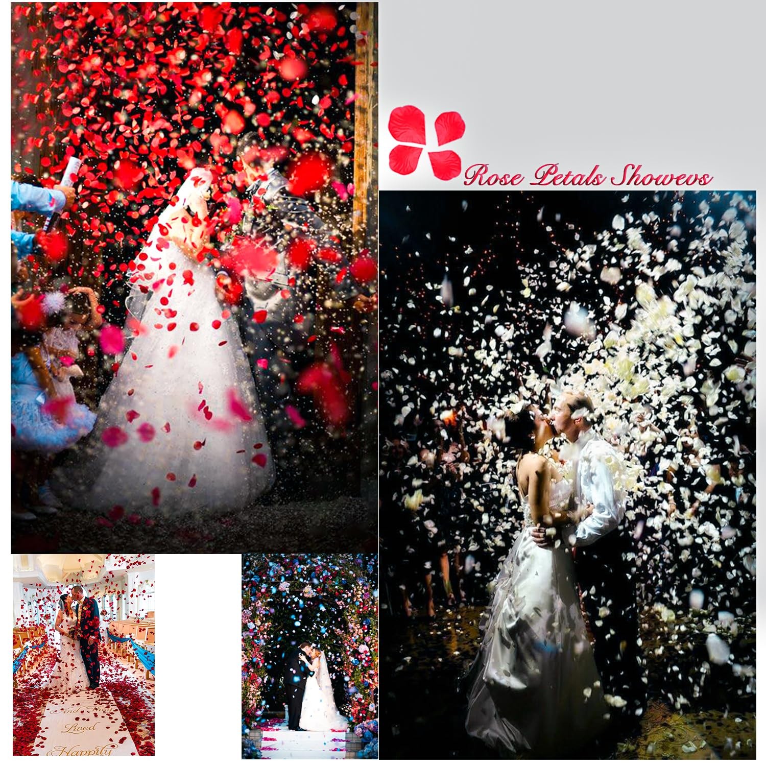 1000Pieces Rose Petals, Artificial Flower Petals Fake Rose Petals for Romanti…