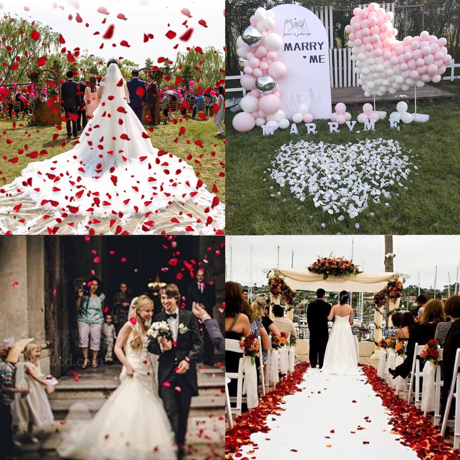 1500 Pcs Pre-Separated Artificial Gradient Orange Red Rose Petals, Sunset Flo…