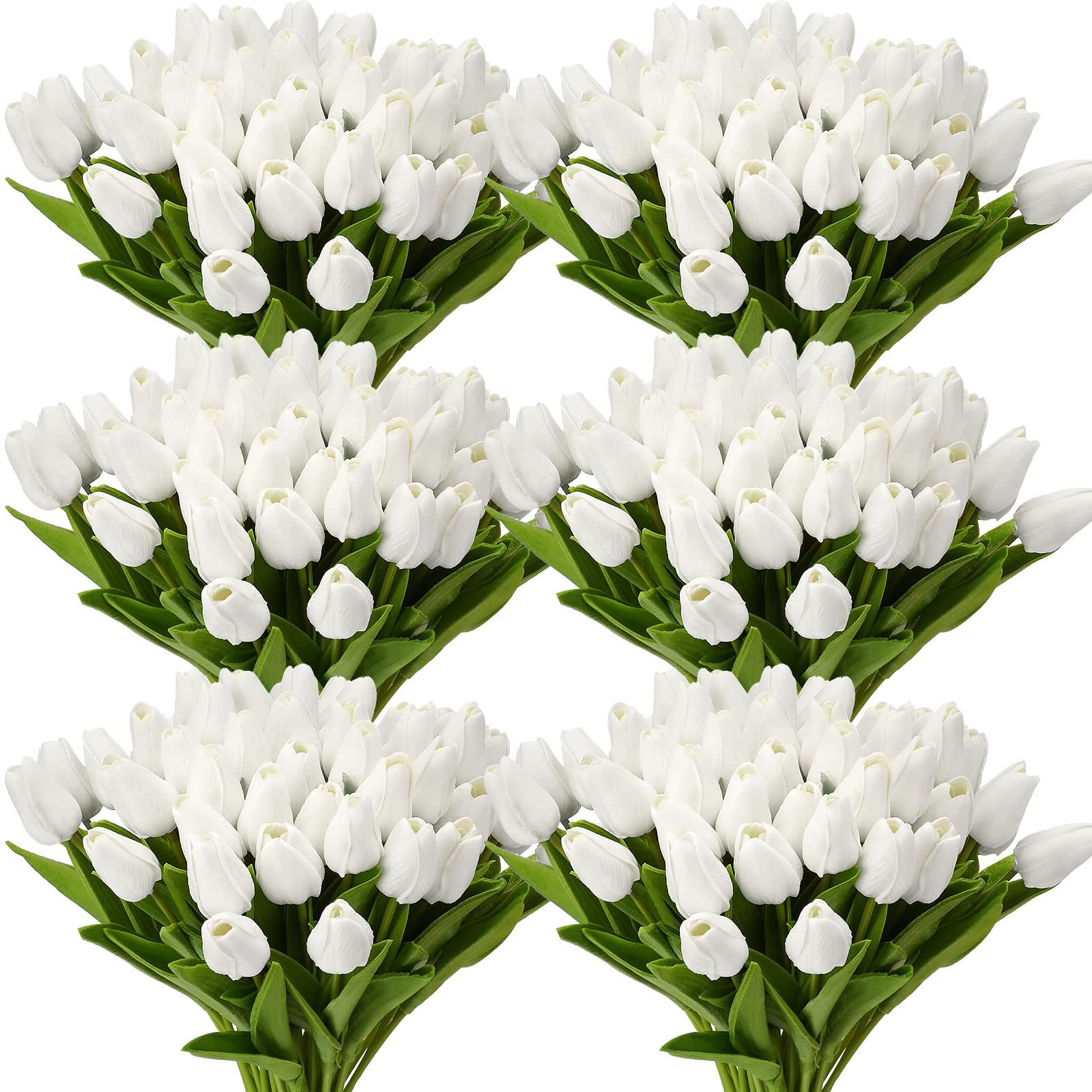 100pcs Artificial Tulip Flowers Fake PU Tulips Faux Latex Bouquet Flower Cent…
