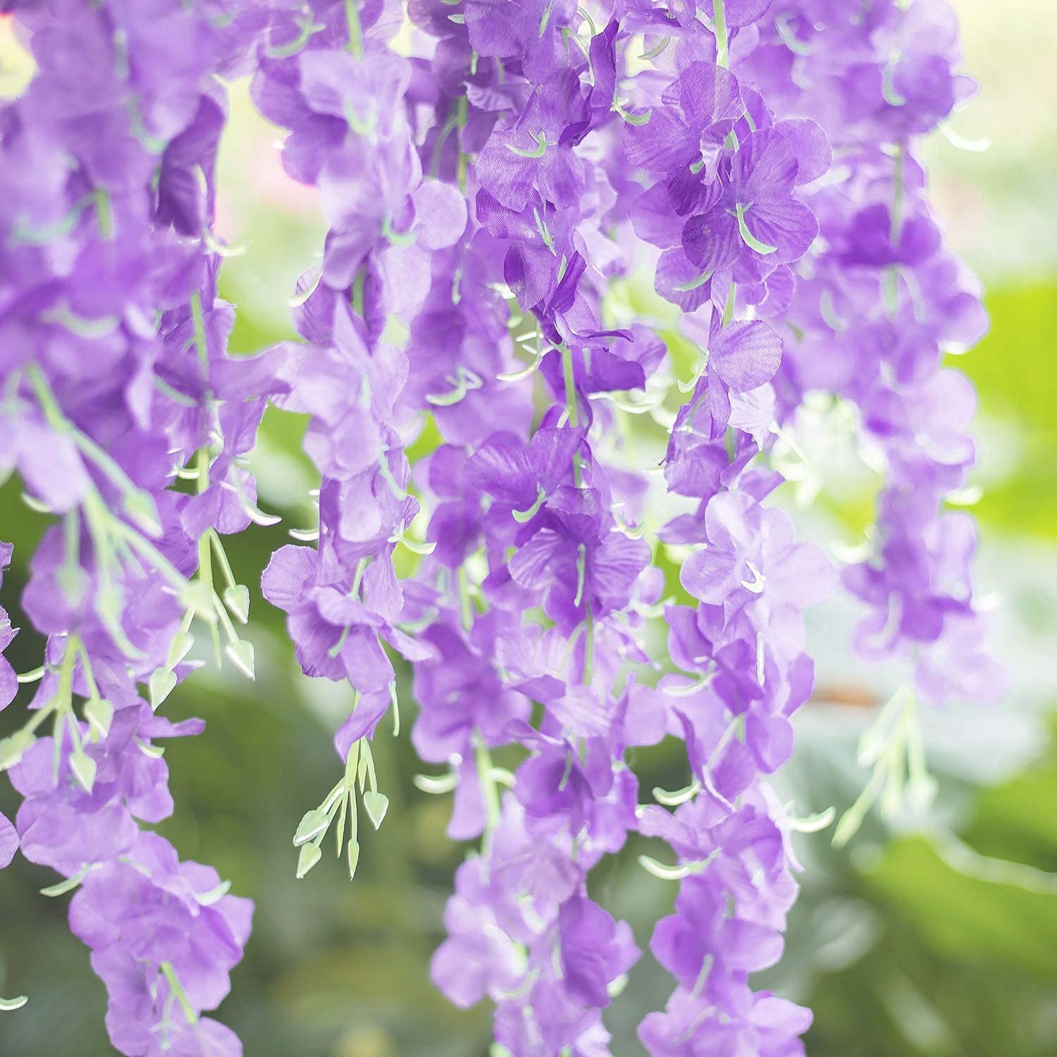 Wisteria Hanging Flowers,12x Fake Hanging Flowers,Wisteria Artificiales Garland