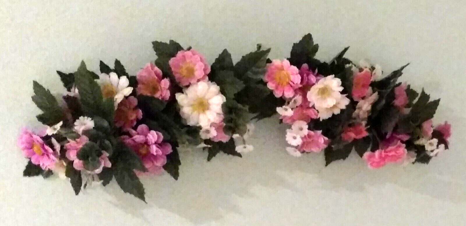 Silk Flower Garland Pink, White & Green 22 Inches