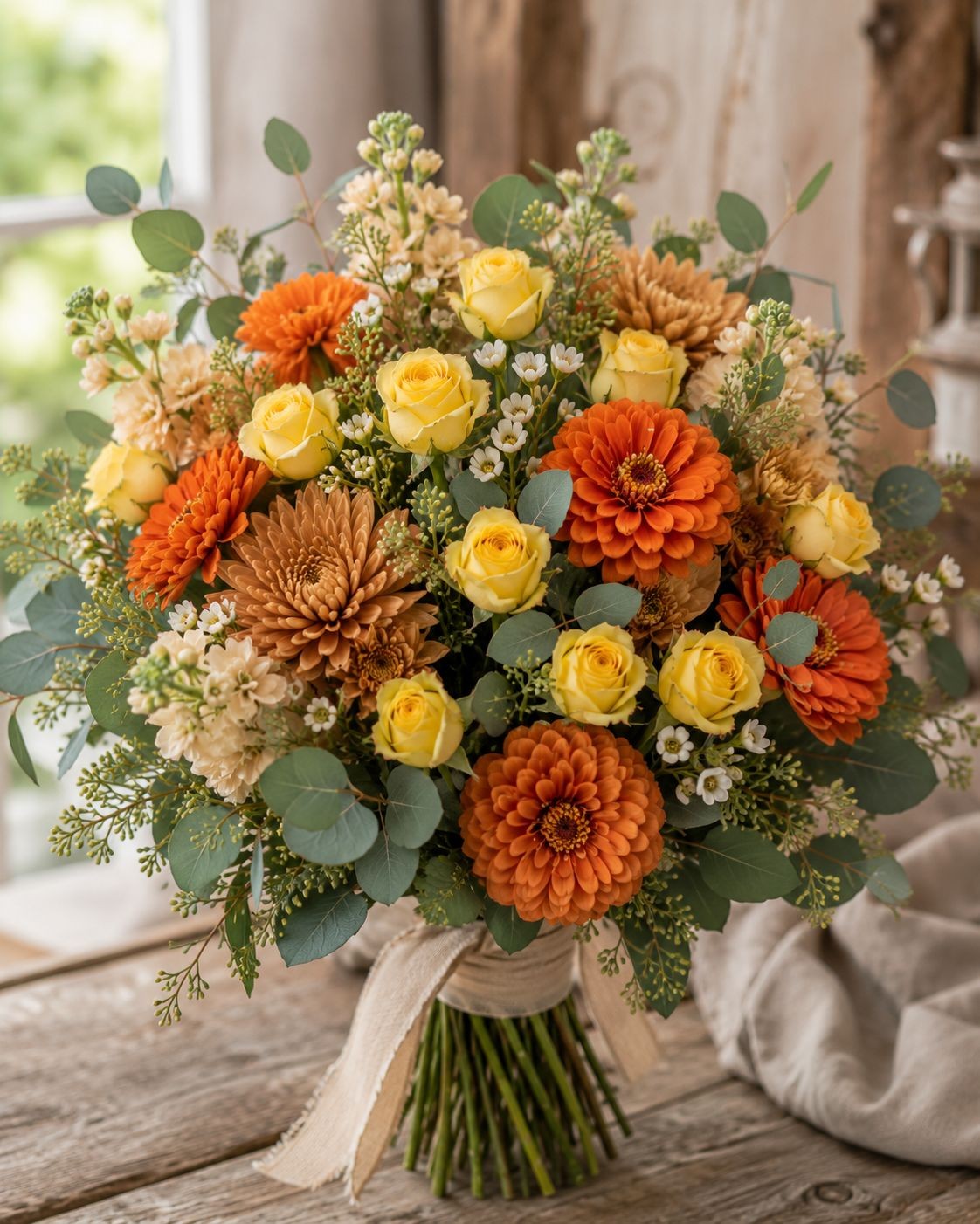 Yellow Artificial Roses 12 Stems Faux Silk Rose Bouquet Small Roses Wedding Flow